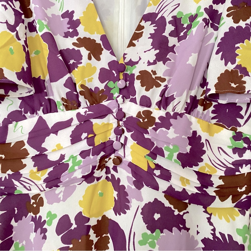 Kate Spade Floral Plissé A-Line Swing Dress - Picture 2 of 5